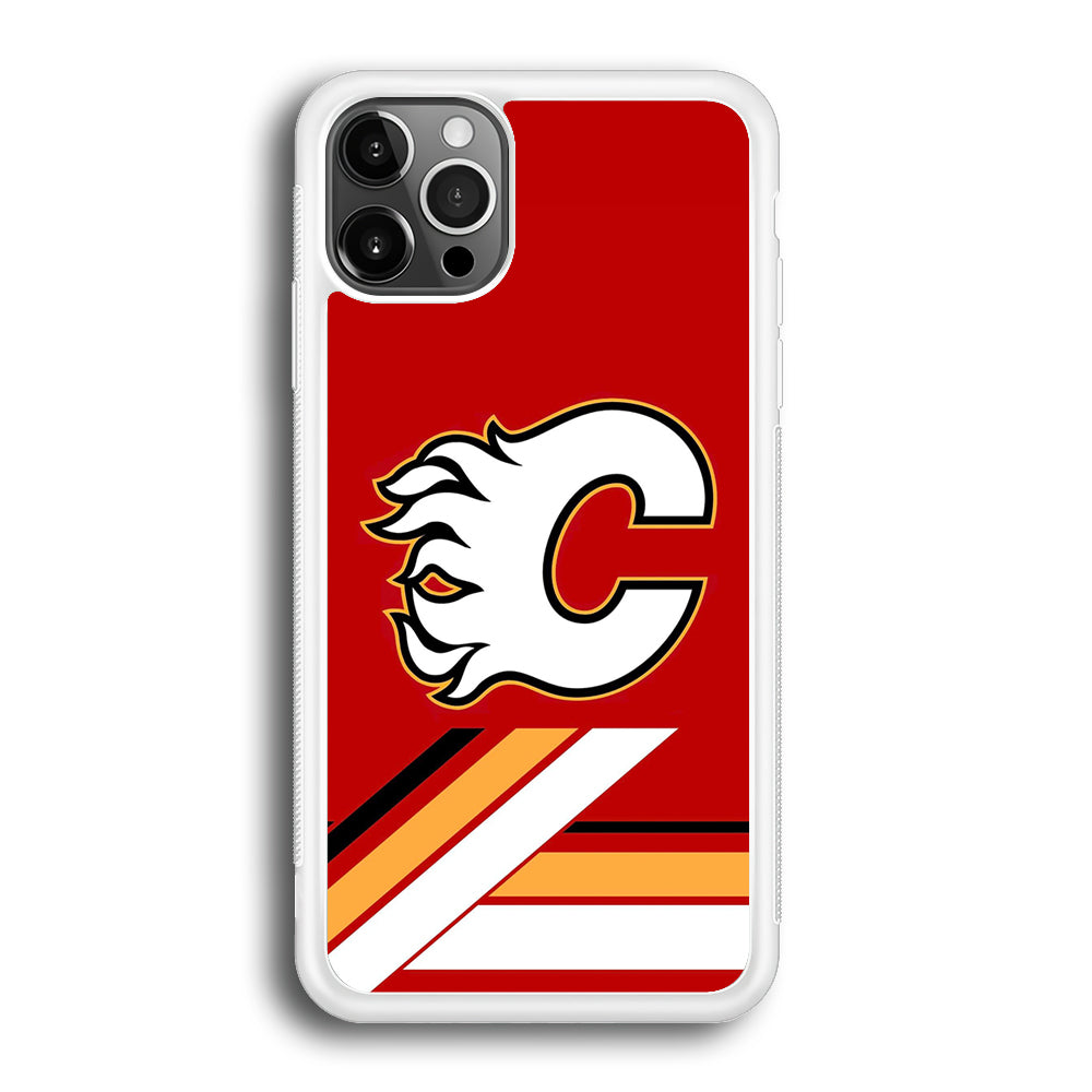 Hockey Calgary Flames NHL 002 iPhone 12 Pro Max Case-Phone Case-Rubber White (2D Case)-Altracase