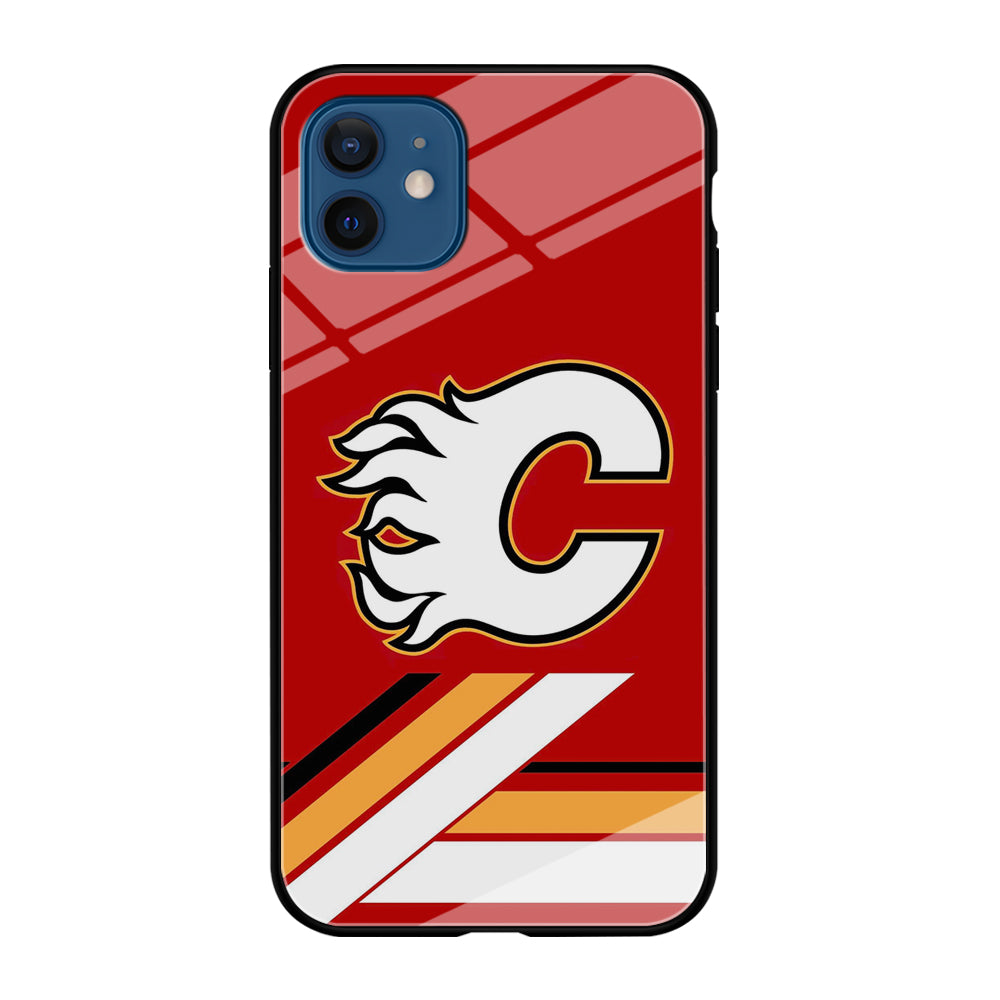 Hockey Calgary Flames NHL 002 iPhone 12 Case-Phone Case-Tempered Glass Case-Altracase
