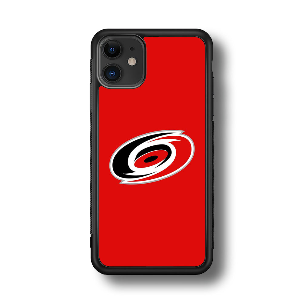 Hockey Carolina Hurricanes NHL 002 iPhone 11 Case-Phone Case-Rubber Black (2D Case)-Altracase