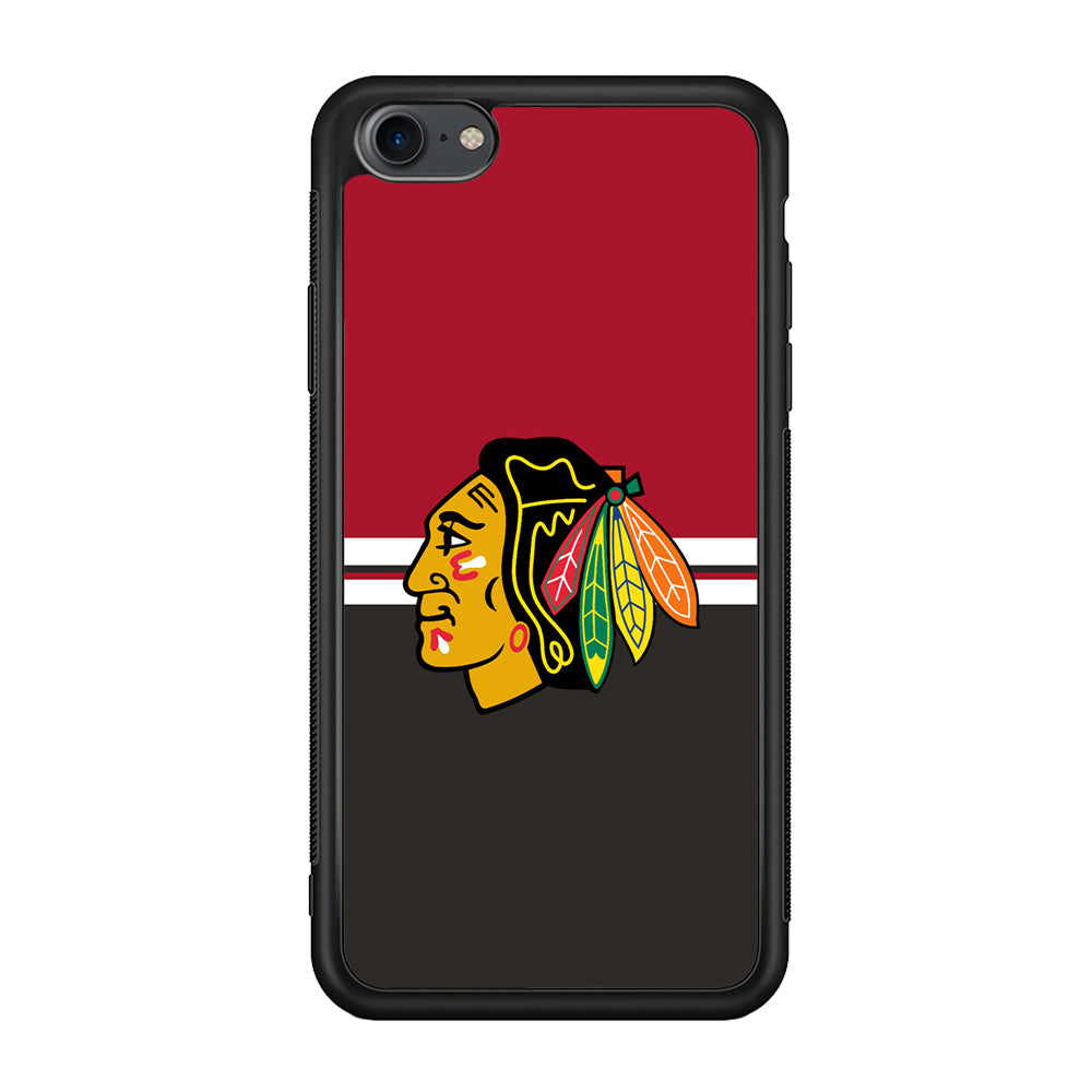 Hockey Chicago Blackhawks NHL 001 iPhone 7 Case-Phone Case-Rubber Black (2D Case)-Altracase