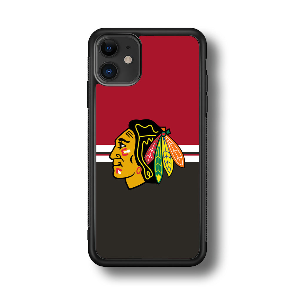 Hockey Chicago Blackhawks NHL 001 iPhone 11 Case-Phone Case-Rubber Black (2D Case)-Altracase