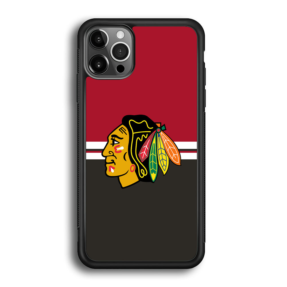 Hockey Chicago Blackhawks NHL 001 iPhone 12 Pro Max Case-Phone Case-Rubber Black (2D Case)-Altracase