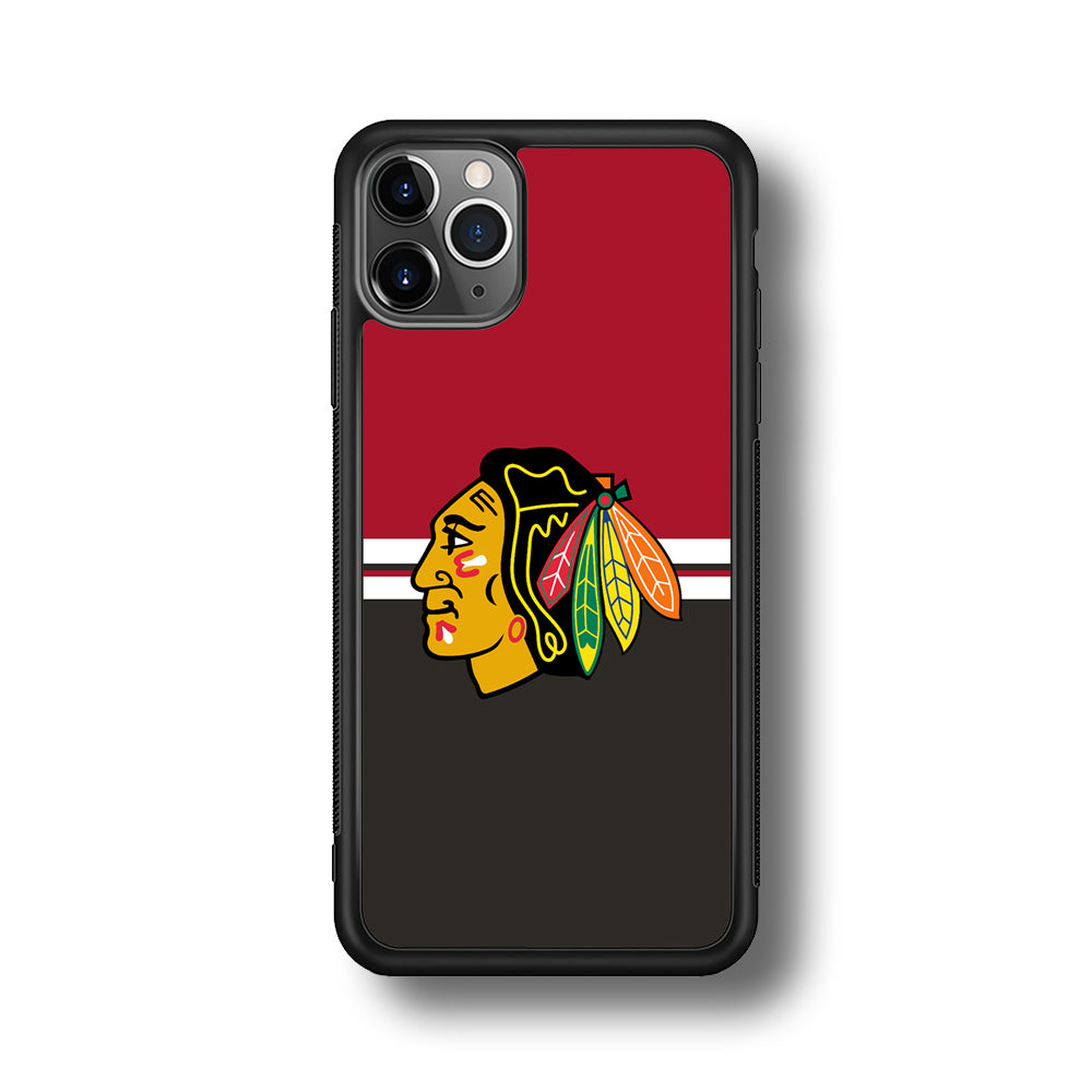 Hockey Chicago Blackhawks NHL 001 iPhone 11 Pro Max Case-Phone Case-Rubber Black (2D Case)-Altracase