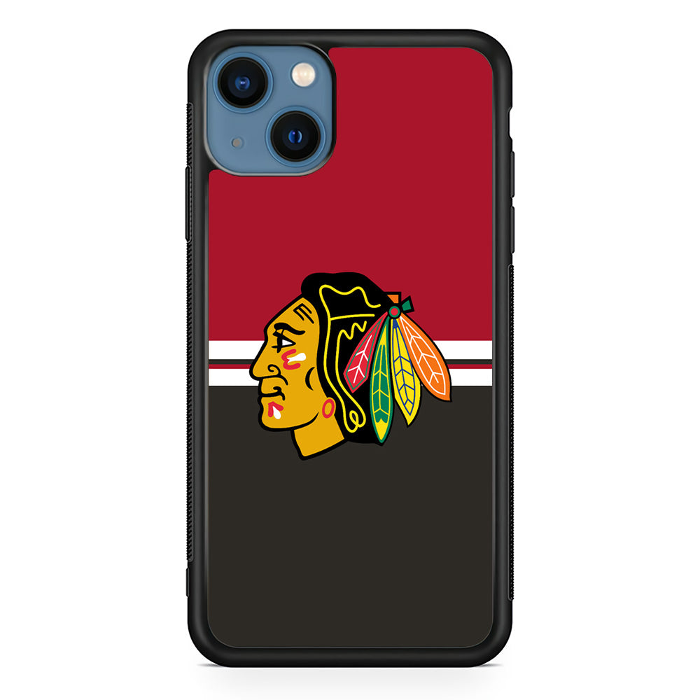 Hockey Chicago Blackhawks NHL 001 iPhone 13 Mini Case-Phone Case-Rubber Black (2D Case)-Altracase
