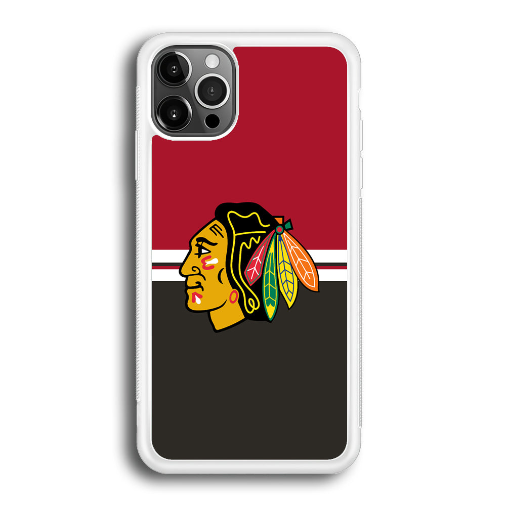 Hockey Chicago Blackhawks NHL 001 iPhone 12 Pro Max Case-Phone Case-Rubber White (2D Case)-Altracase