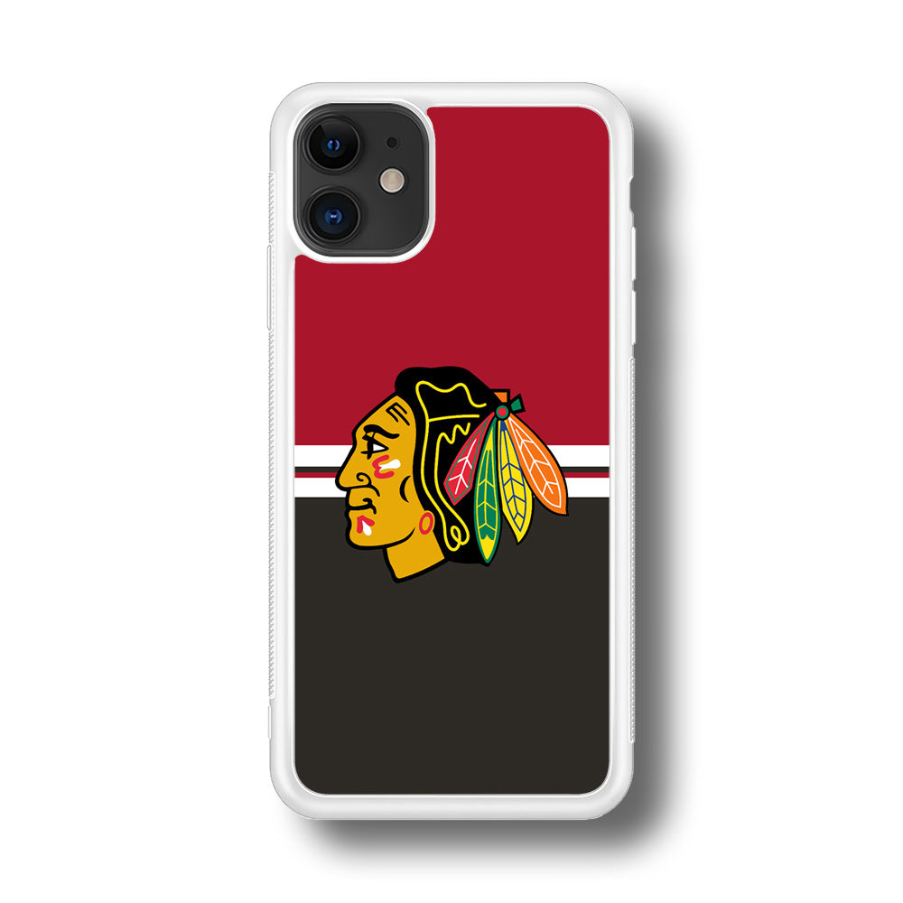 Hockey Chicago Blackhawks NHL 001 iPhone 11 Case-Phone Case-Rubber White (2D Case)-Altracase