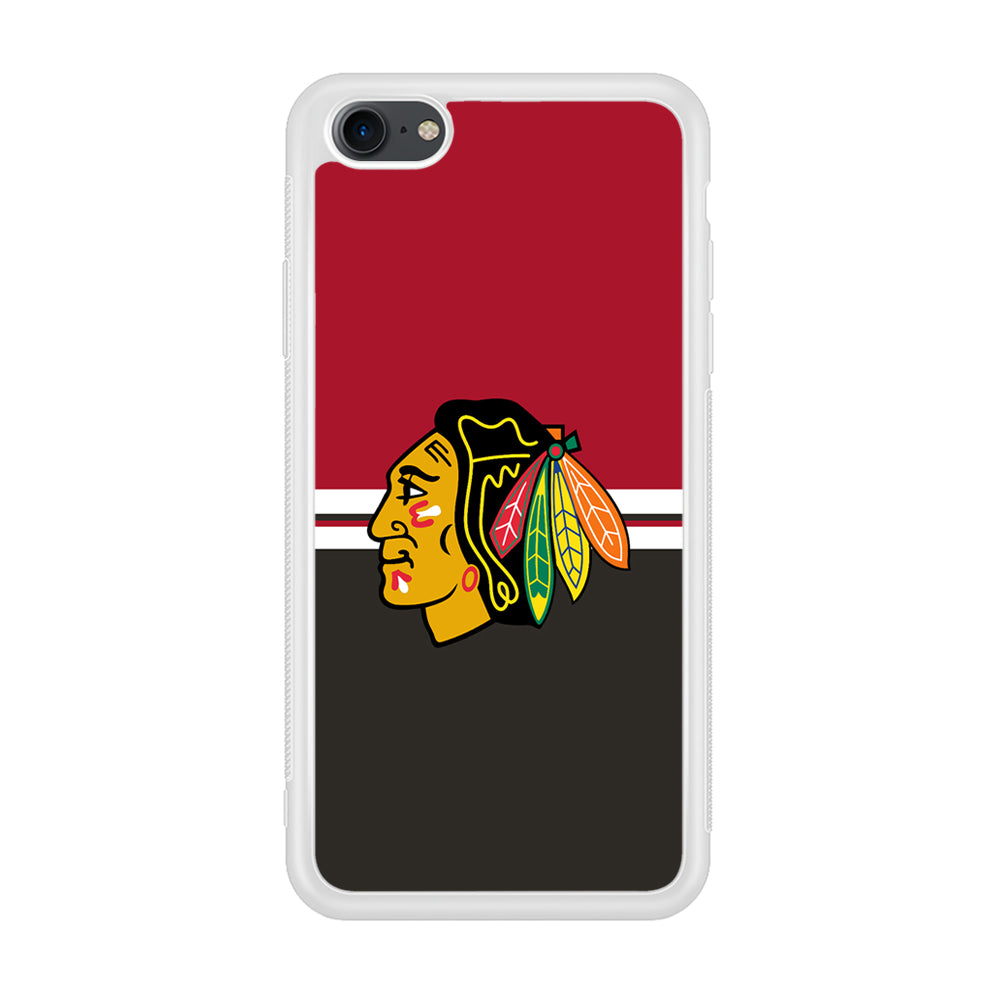 Hockey Chicago Blackhawks NHL 001 iPhone 7 Case-Phone Case-Rubber White (2D Case)-Altracase