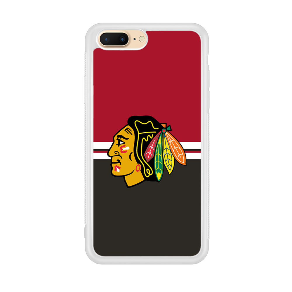 Hockey Chicago Blackhawks NHL 001 iPhone 7 Plus Case-Phone Case-Rubber White (2D Case)-Altracase