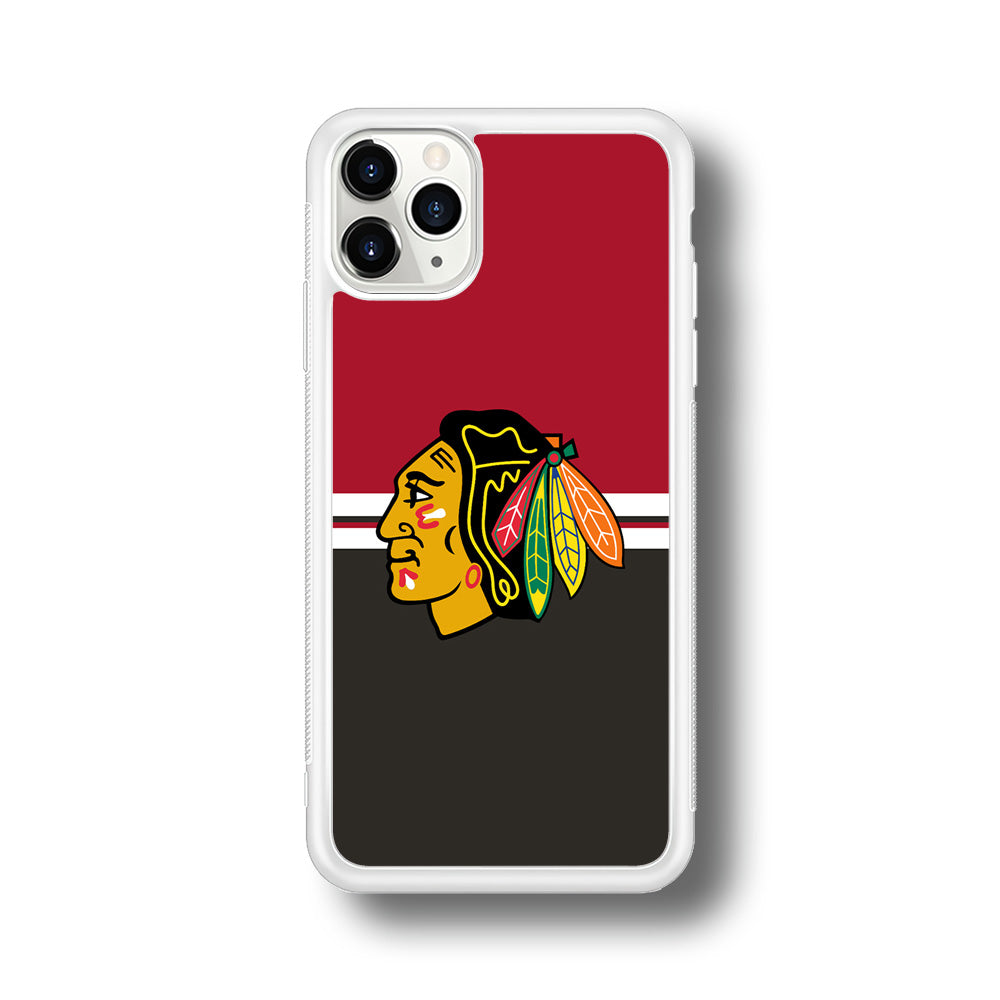 Hockey Chicago Blackhawks NHL 001 iPhone 11 Pro Max Case-Phone Case-Rubber White (2D Case)-Altracase