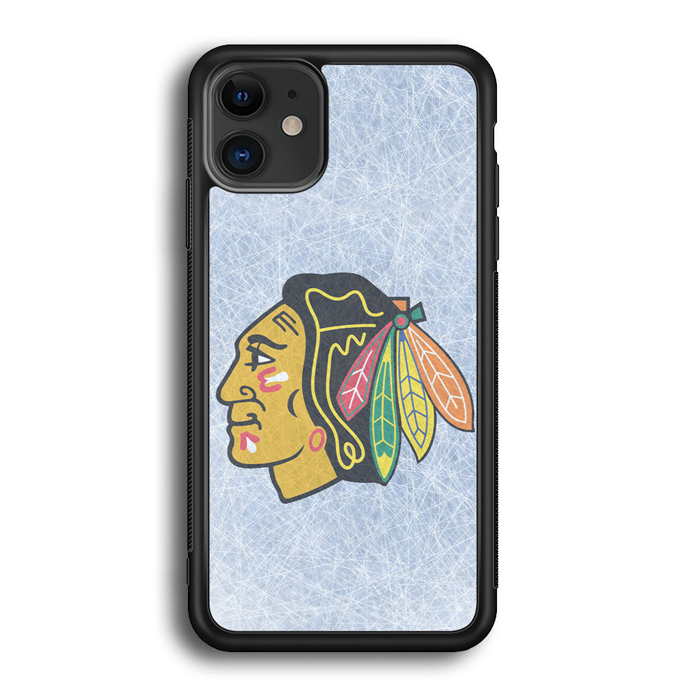 Hockey Chicago Blackhawks NHL 002 iPhone 12 Case-Phone Case-Rubber Black (2D Case)-Altracase