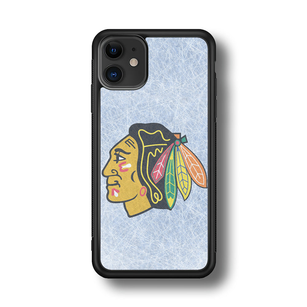 Hockey Chicago Blackhawks NHL 002 iPhone 11 Case-Phone Case-Rubber Black (2D Case)-Altracase