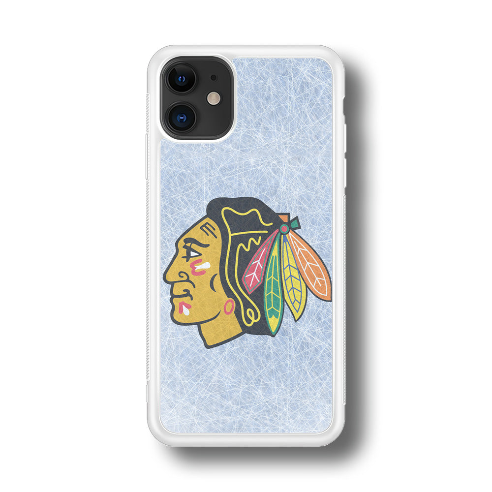 Hockey Chicago Blackhawks NHL 002 iPhone 11 Case-Phone Case-Rubber White (2D Case)-Altracase