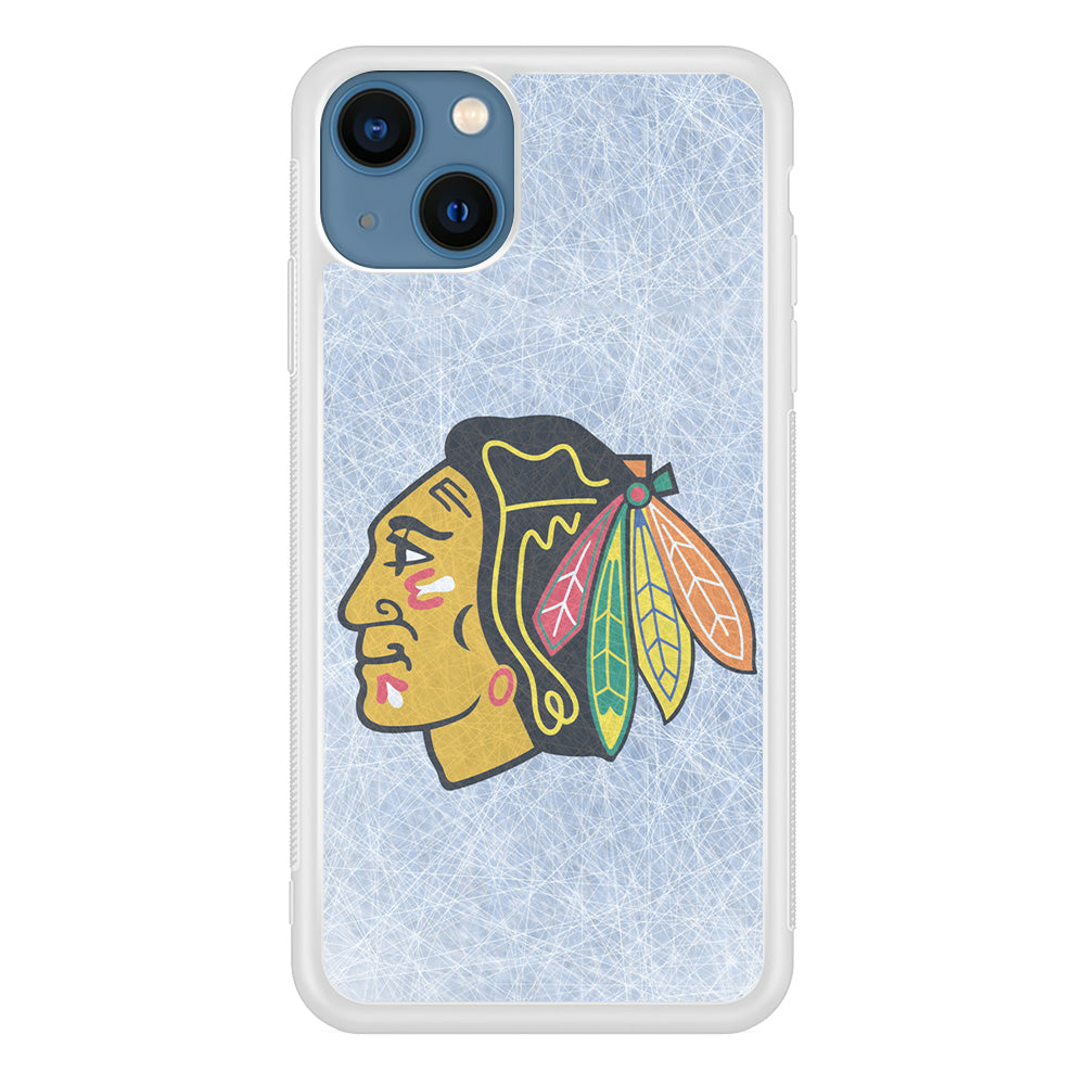 Hockey Chicago Blackhawks NHL 002 iPhone 13 Mini Case-Phone Case-Rubber White (2D Case)-Altracase