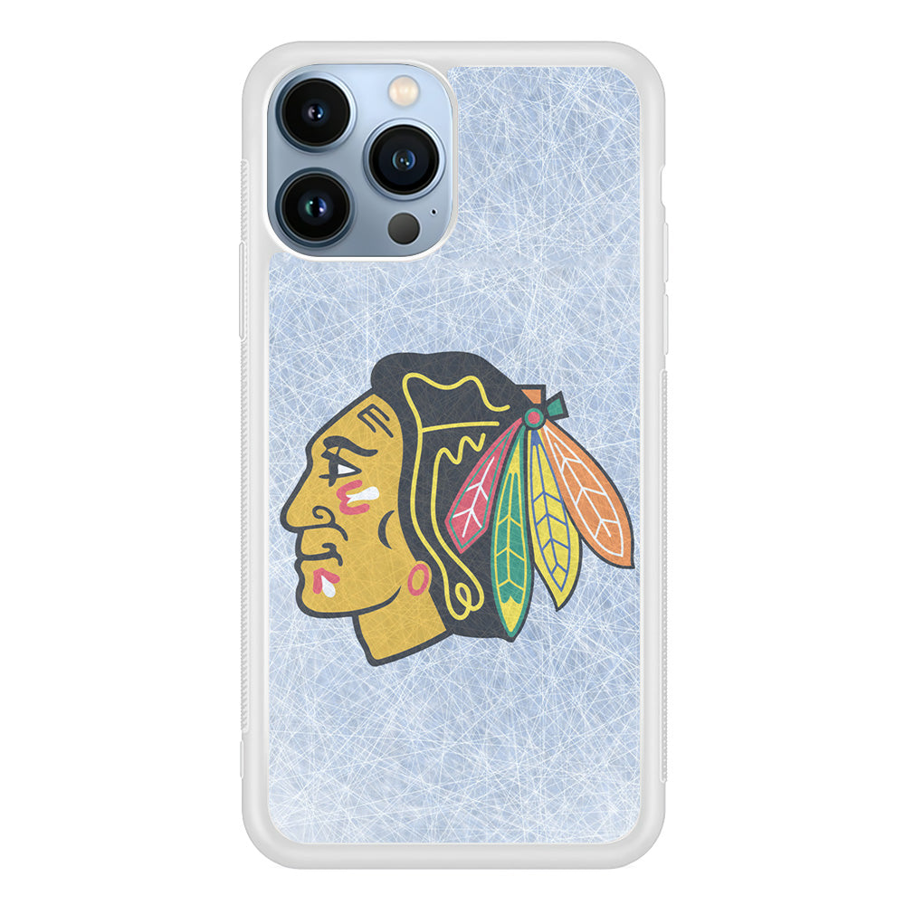 Hockey Chicago Blackhawks NHL 002 iPhone 15 Pro Case-Phone Case-Rubber White (2D Case)-Altracase