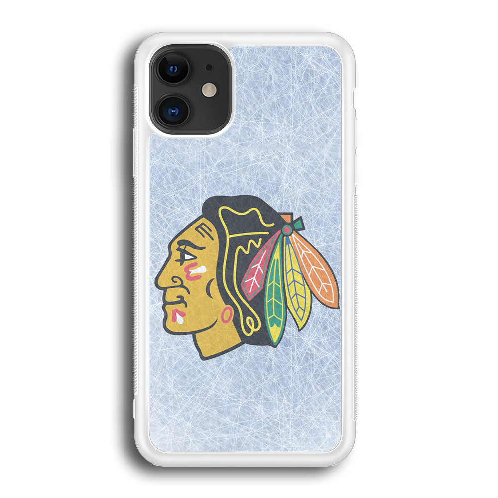 Hockey Chicago Blackhawks NHL 002 iPhone 12 Case-Phone Case-Rubber White (2D Case)-Altracase