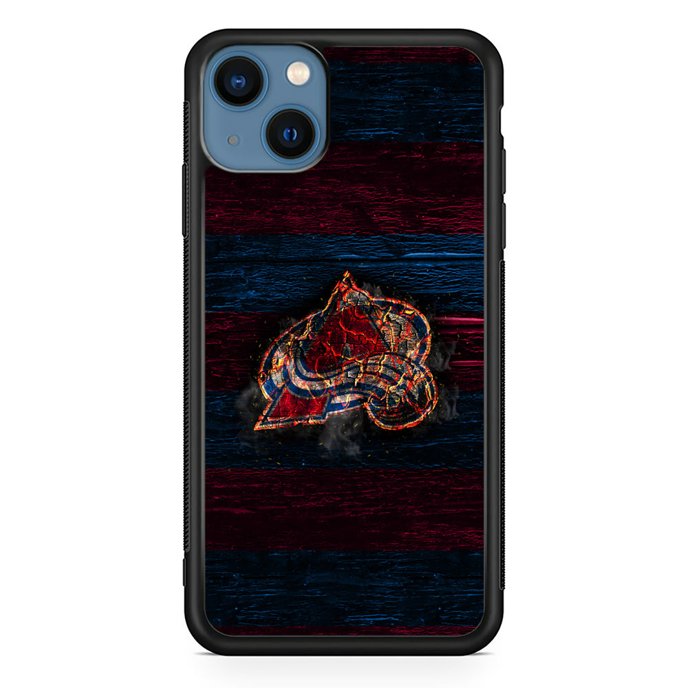Hockey Colorado Avalanche NHL 002 iPhone 13 Mini Case-Phone Case-Rubber Black (2D Case)-Altracase