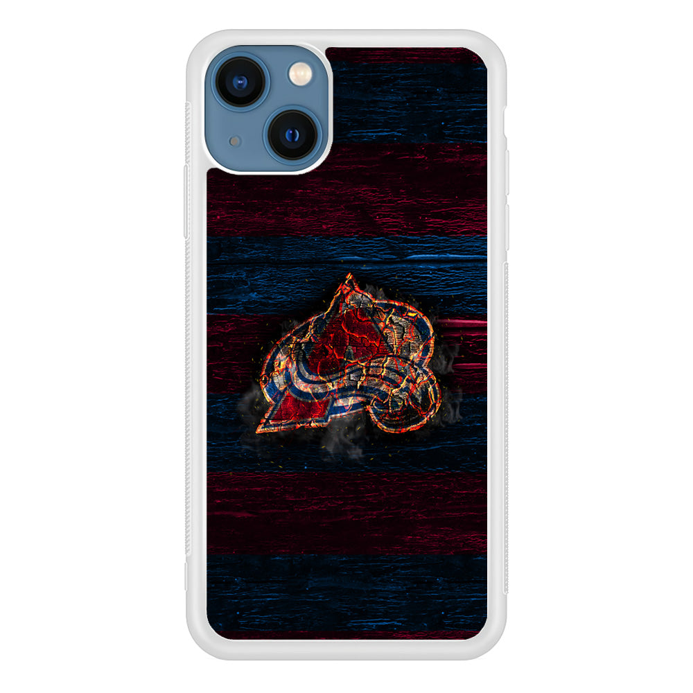 Hockey Colorado Avalanche NHL 002 iPhone 13 Mini Case-Phone Case-Rubber White (2D Case)-Altracase
