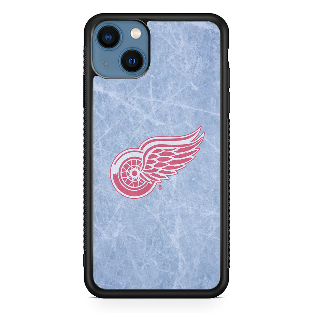 Hockey Detroit Red Wings NHL 001 iPhone 13 Mini Case-Phone Case-Rubber Black (2D Case)-Altracase