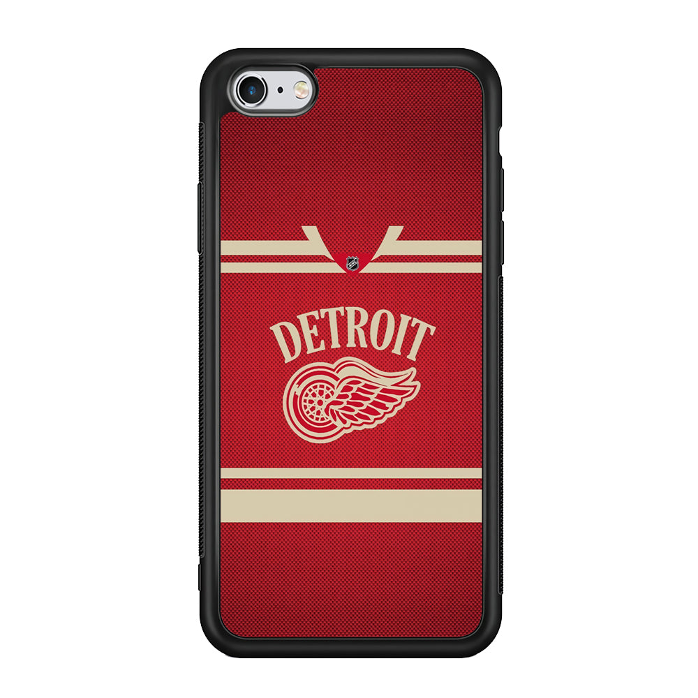 Hockey Detroit Red Wings NHL 002 iPhone 6 Plus | 6s Plus Case-Phone Case-Rubber Black (2D Case)-Altracase