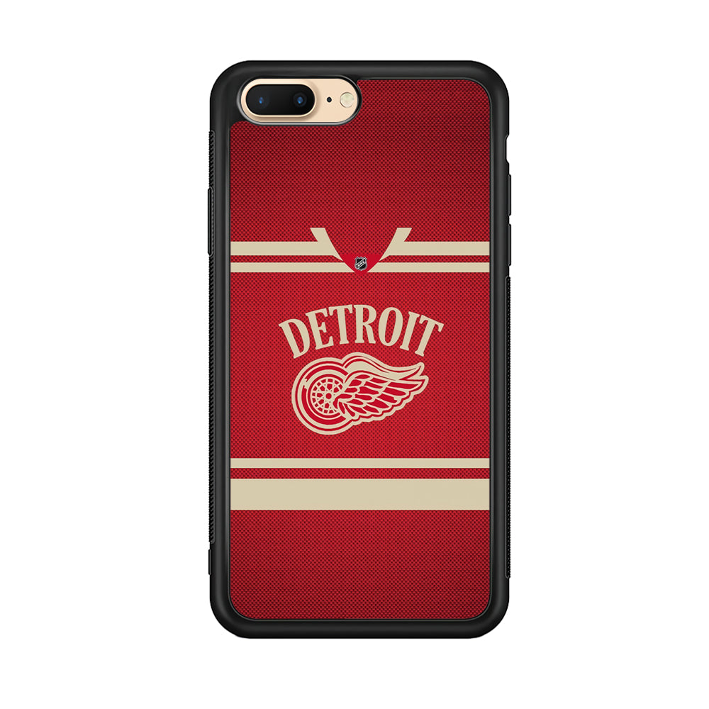 Hockey Detroit Red Wings NHL 002 iPhone 8 Plus Case-Phone Case-Rubber Black (2D Case)-Altracase