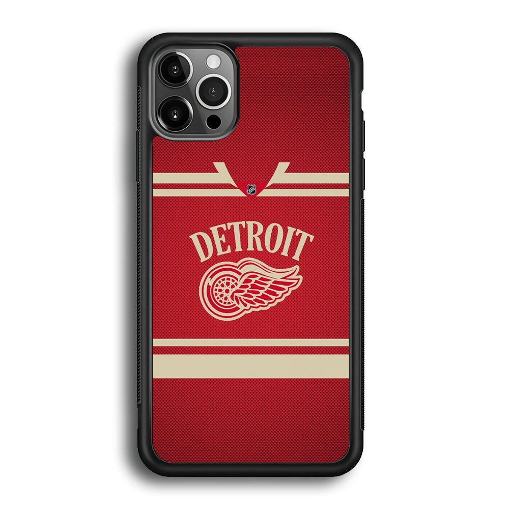 Hockey Detroit Red Wings NHL 002 iPhone 12 Pro Max Case-Phone Case-Rubber Black (2D Case)-Altracase