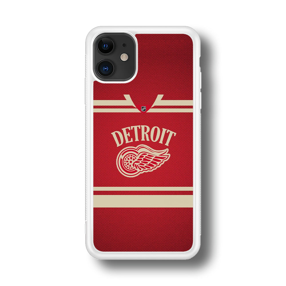 Hockey Detroit Red Wings NHL 002 iPhone 11 Case-Phone Case-Rubber White (2D Case)-Altracase