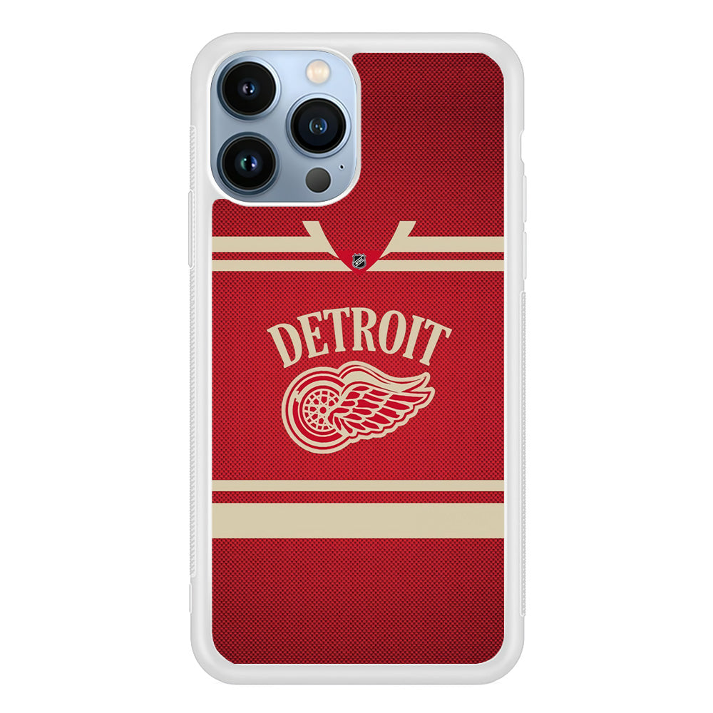 Hockey Detroit Red Wings NHL 002 iPhone 15 Pro Case-Phone Case-Rubber White (2D Case)-Altracase