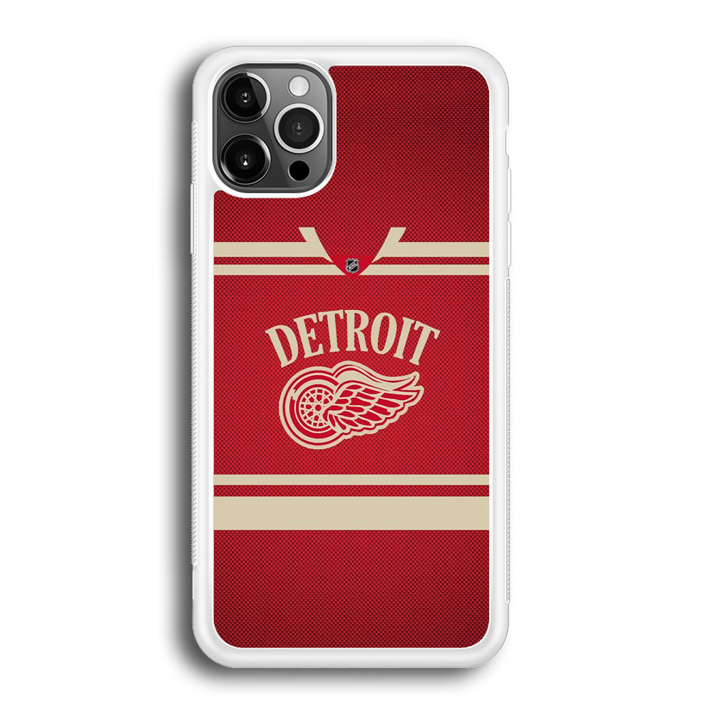 Hockey Detroit Red Wings NHL 002 iPhone 12 Pro Max Case-Phone Case-Rubber White (2D Case)-Altracase