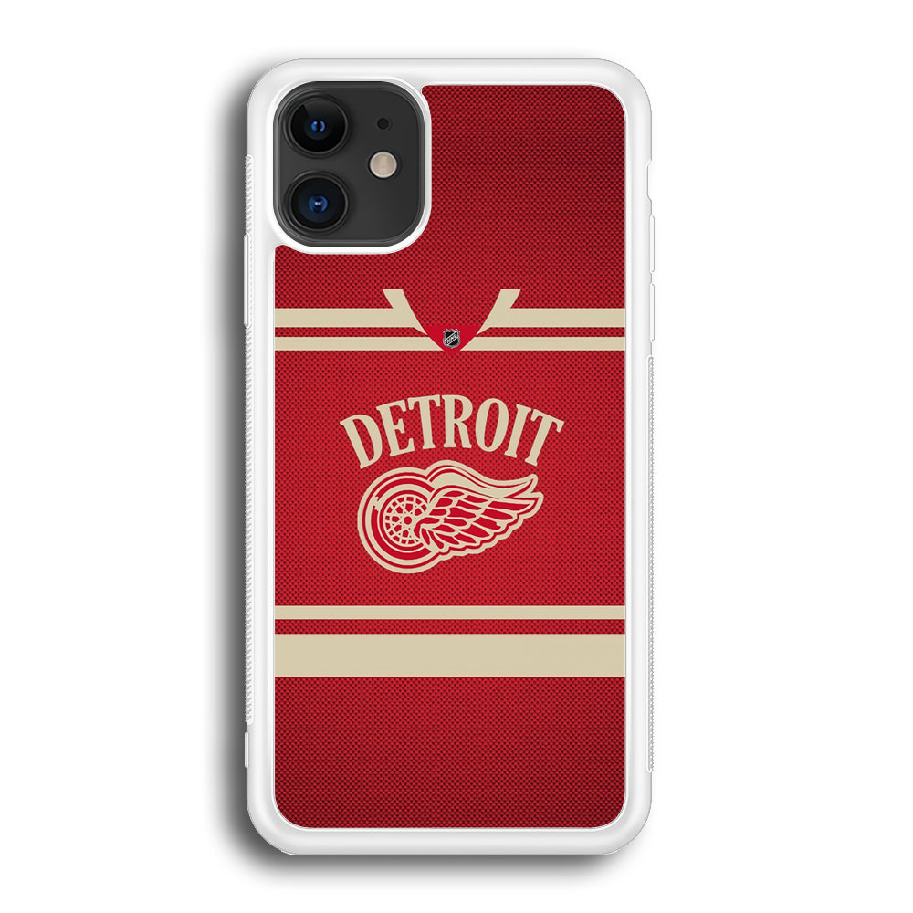 Hockey Detroit Red Wings NHL 002 iPhone 12 Case-Phone Case-Rubber White (2D Case)-Altracase