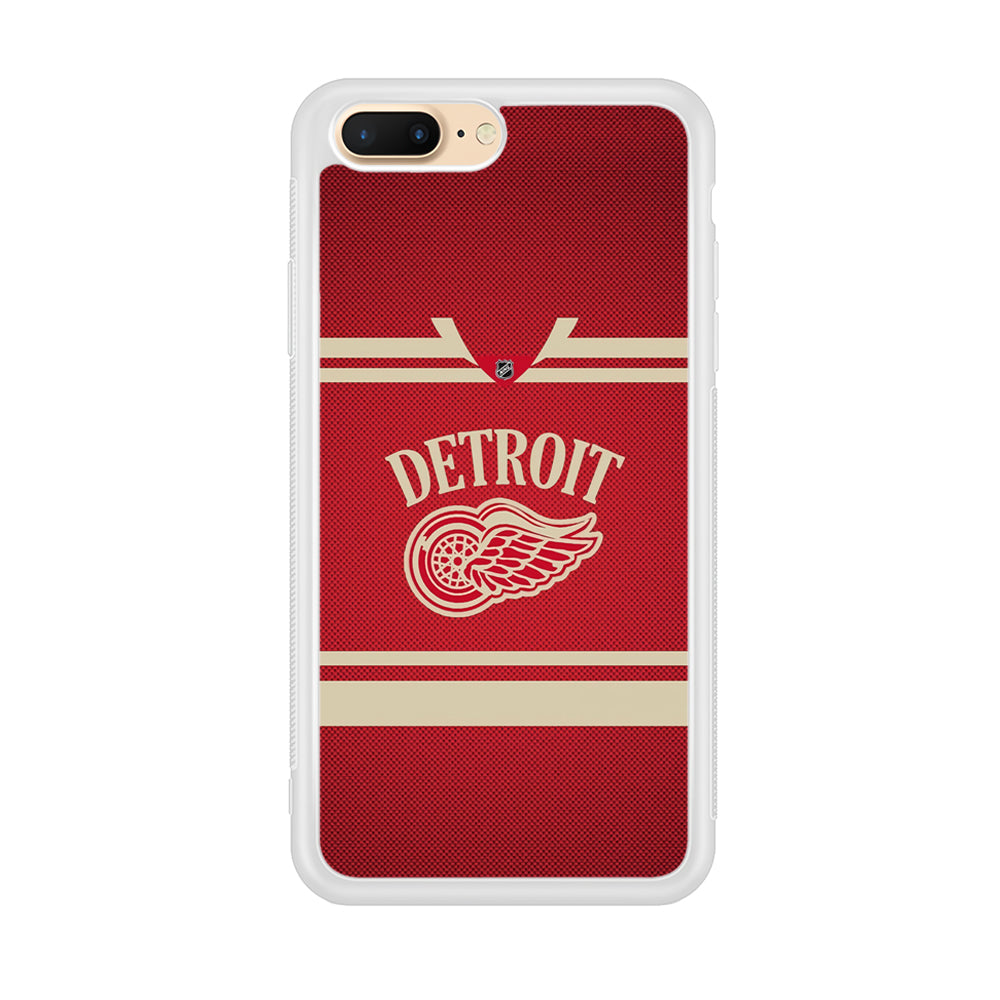 Hockey Detroit Red Wings NHL 002 iPhone 8 Plus Case-Phone Case-Rubber White (2D Case)-Altracase