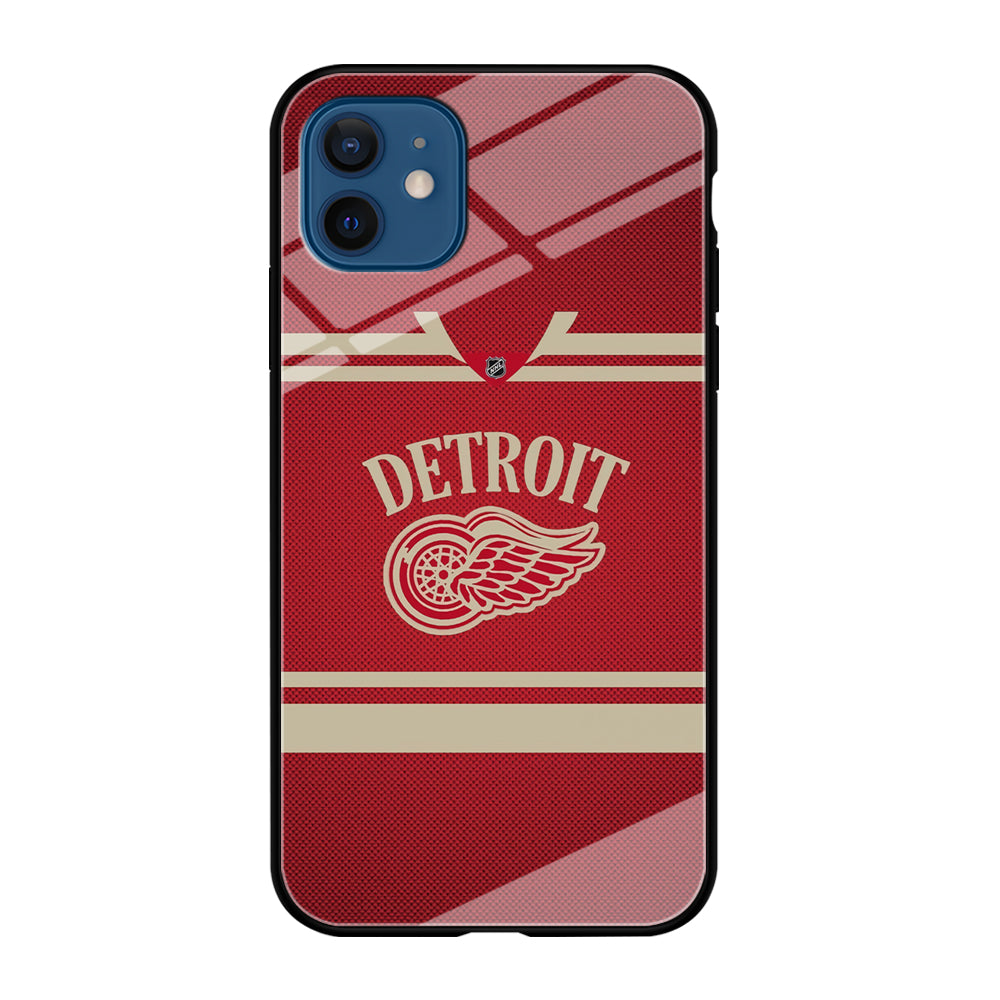Hockey Detroit Red Wings NHL 002 iPhone 12 Mini Case-Phone Case-Tempered Glass Case-Altracase