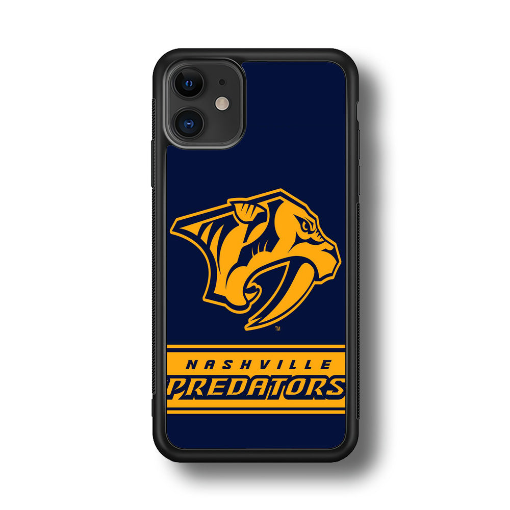 Hockey Nashville Predators NHL 001 iPhone 11 Case-Phone Case-Rubber Black (2D Case)-Altracase