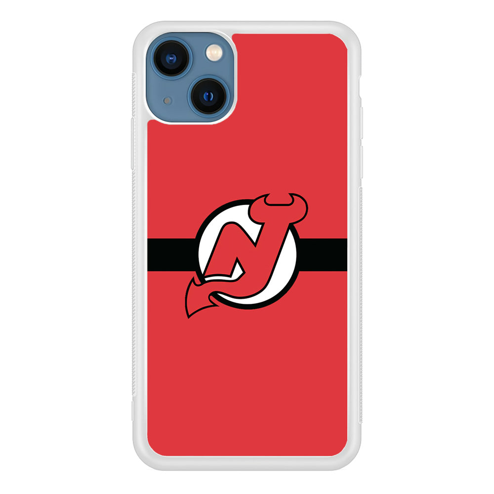 Hockey New Jersey Devils NHL 002 iPhone 13 Mini Case-Phone Case-Rubber White (2D Case)-Altracase