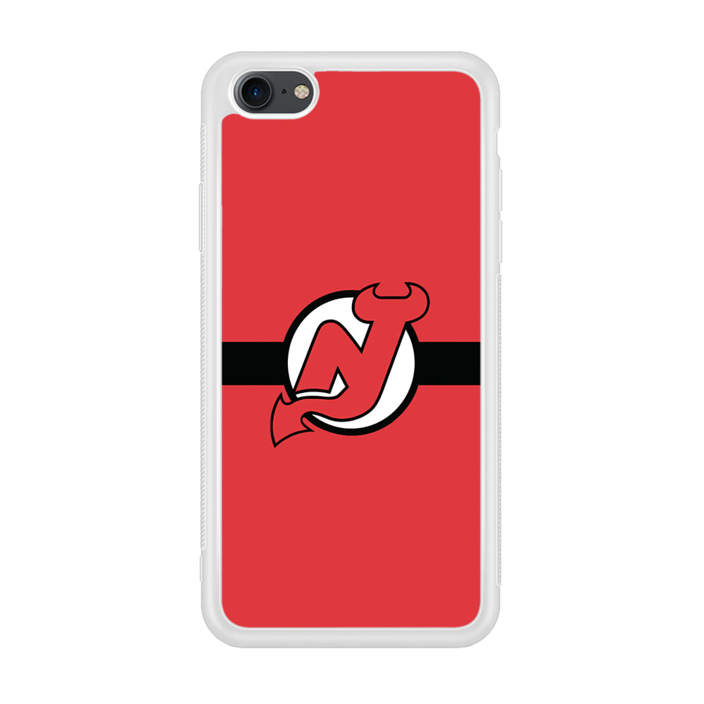 Hockey New Jersey Devils NHL 002 iPhone 7 Case-Phone Case-Rubber White (2D Case)-Altracase