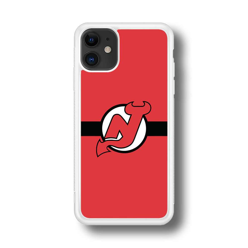 Hockey New Jersey Devils NHL 002 iPhone 11 Case-Phone Case-Rubber White (2D Case)-Altracase