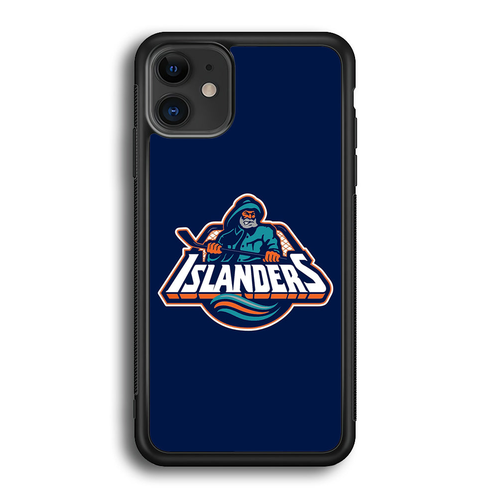 Hockey New York Islanders NHL 001 iPhone 12 Case-Phone Case-Rubber Black (2D Case)-Altracase