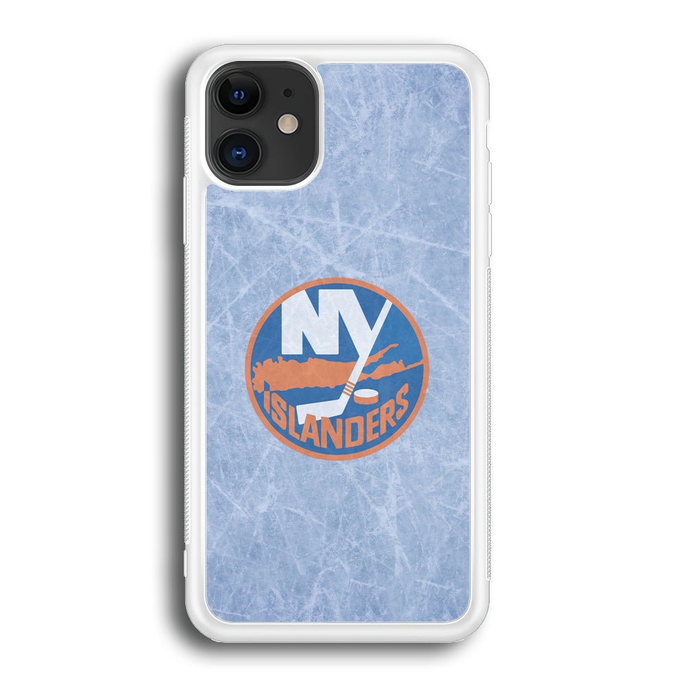Hockey New York Islanders NHL 002 iPhone 12 Case-Phone Case-Rubber White (2D Case)-Altracase