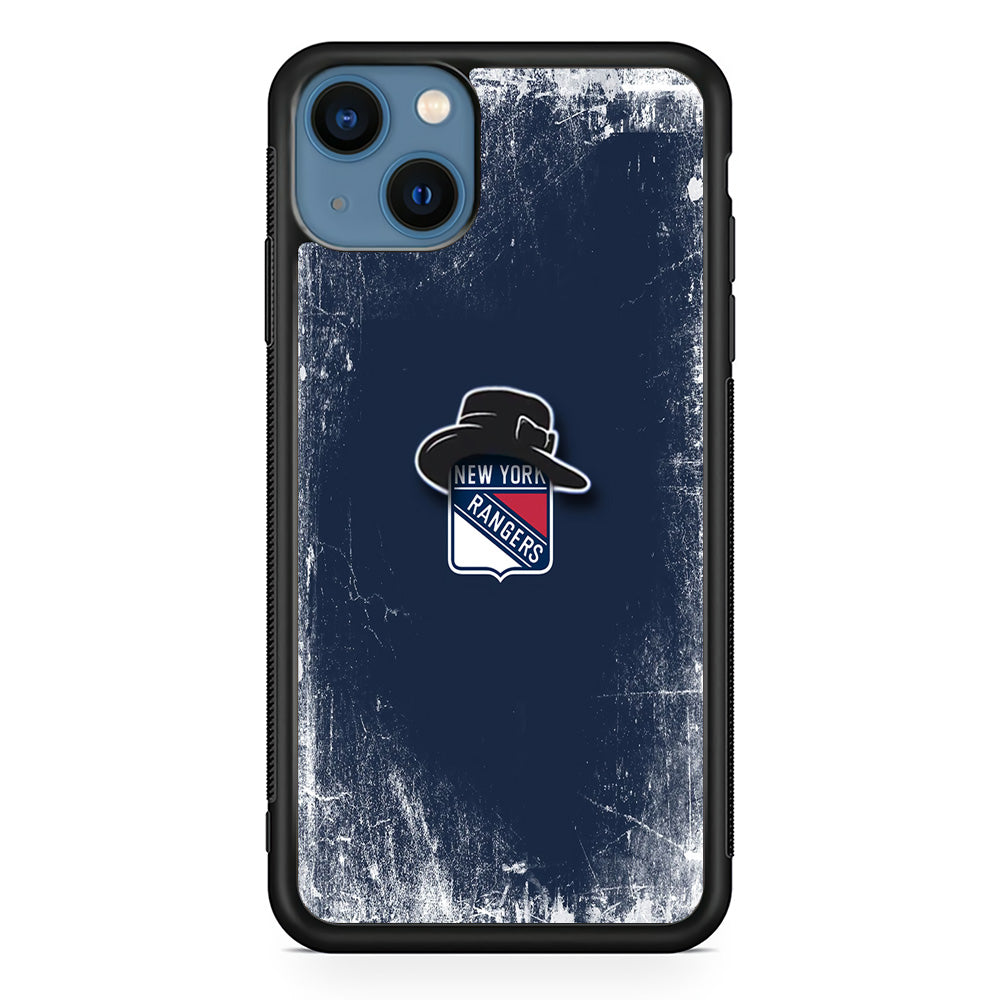 Hockey New York Rangers NHL 001 iPhone 13 Mini Case-Phone Case-Rubber Black (2D Case)-Altracase
