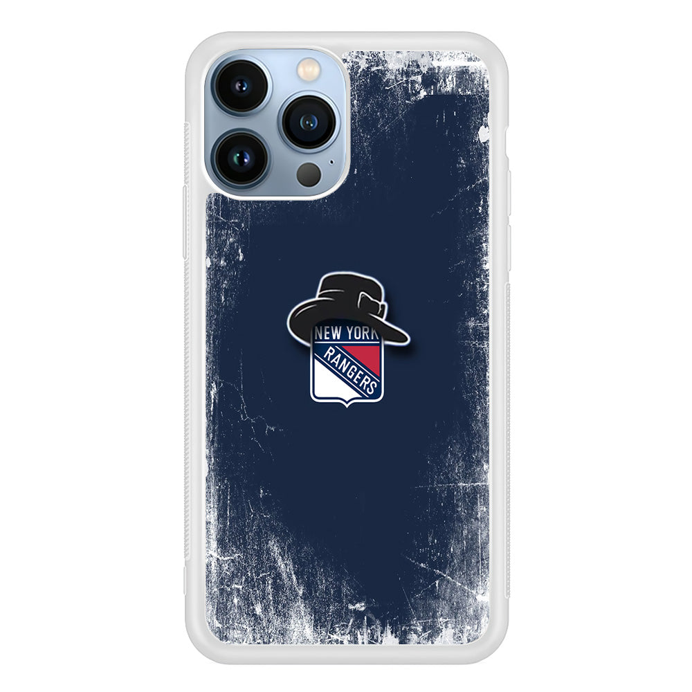 Hockey New York Rangers NHL 001 iPhone 15 Pro Case-Phone Case-Rubber White (2D Case)-Altracase