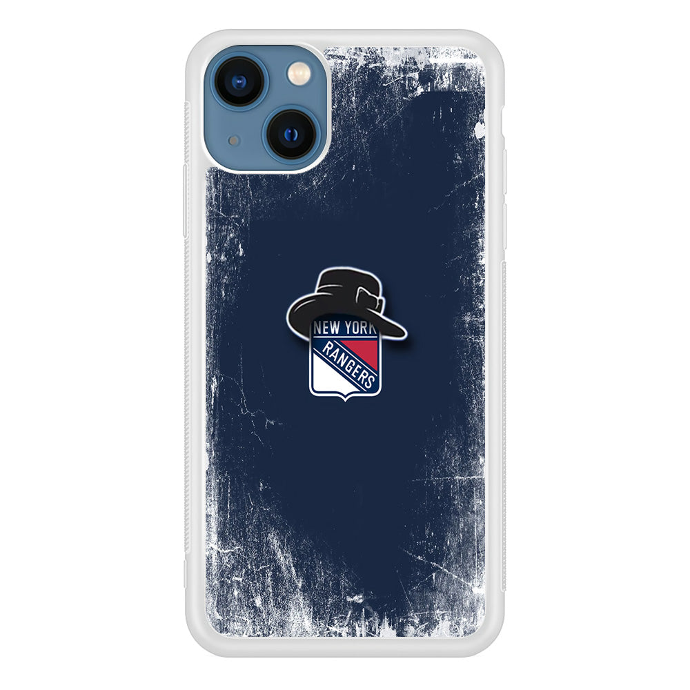 Hockey New York Rangers NHL 001 iPhone 13 Mini Case-Phone Case-Rubber White (2D Case)-Altracase