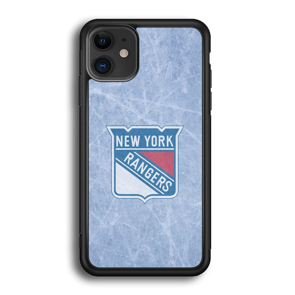 Hockey New York Rangers NHL 002 iPhone 12 Case-Phone Case-Rubber Black (2D Case)-Altracase