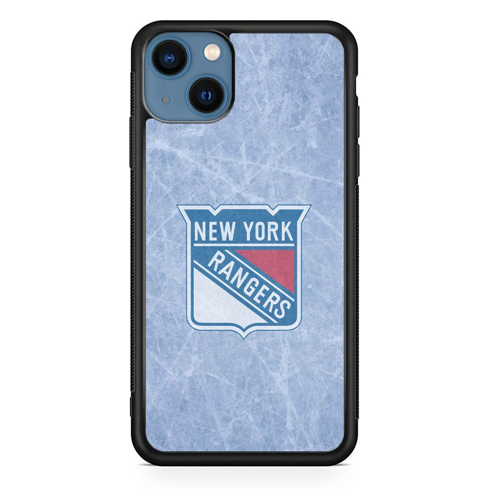Hockey New York Rangers NHL 002 iPhone 13 Mini Case-Phone Case-Rubber Black (2D Case)-Altracase
