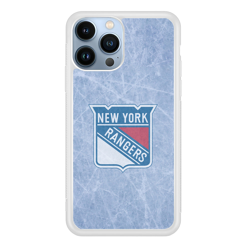Hockey New York Rangers NHL 002 iPhone 15 Pro Case-Phone Case-Rubber White (2D Case)-Altracase