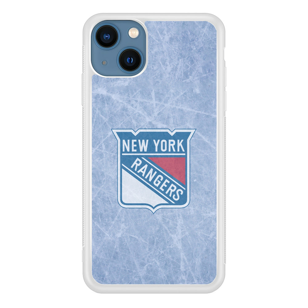 Hockey New York Rangers NHL 002 iPhone 13 Mini Case-Phone Case-Rubber White (2D Case)-Altracase