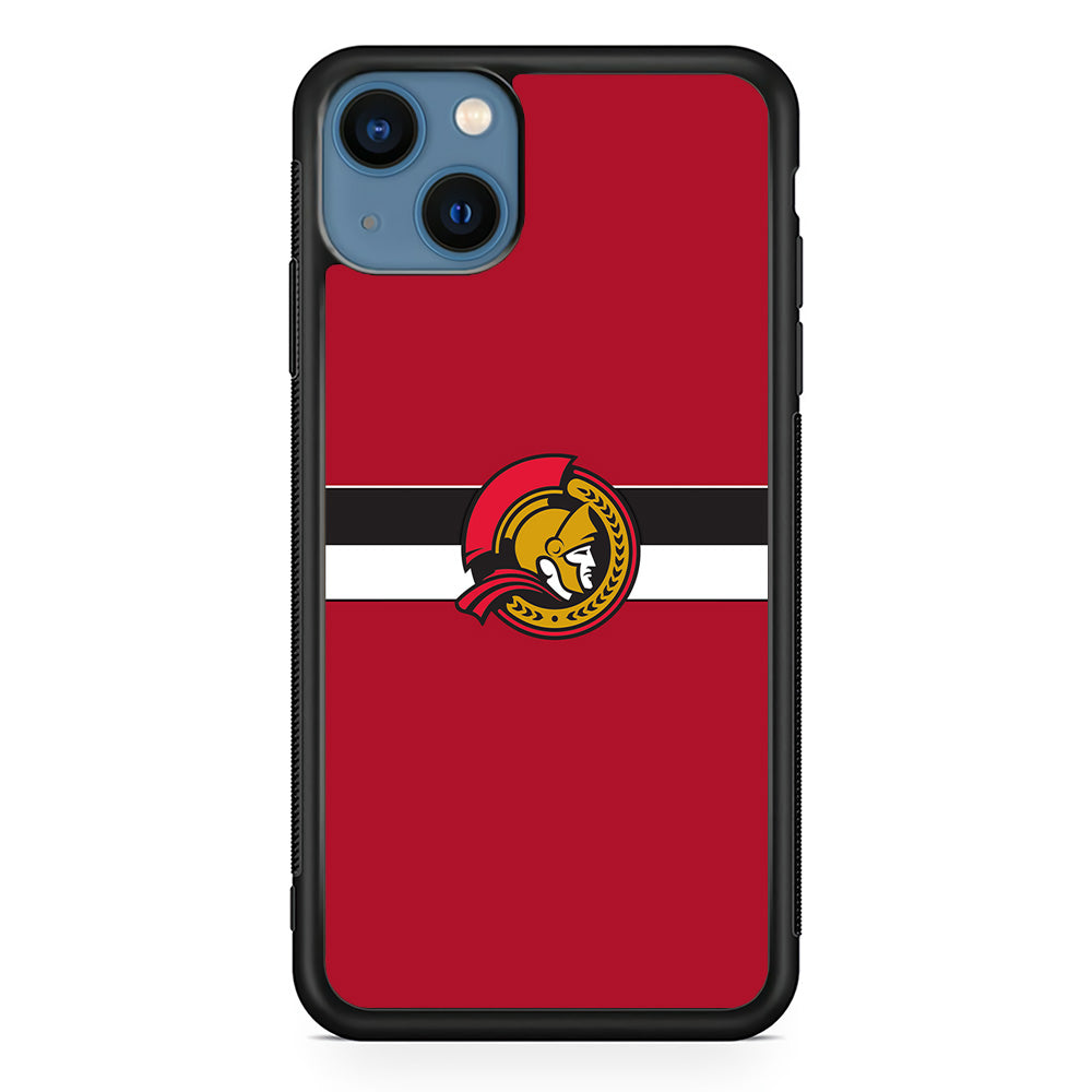 Hockey Ottawa Senators NHL 001 iPhone 13 Mini Case-Phone Case-Rubber Black (2D Case)-Altracase
