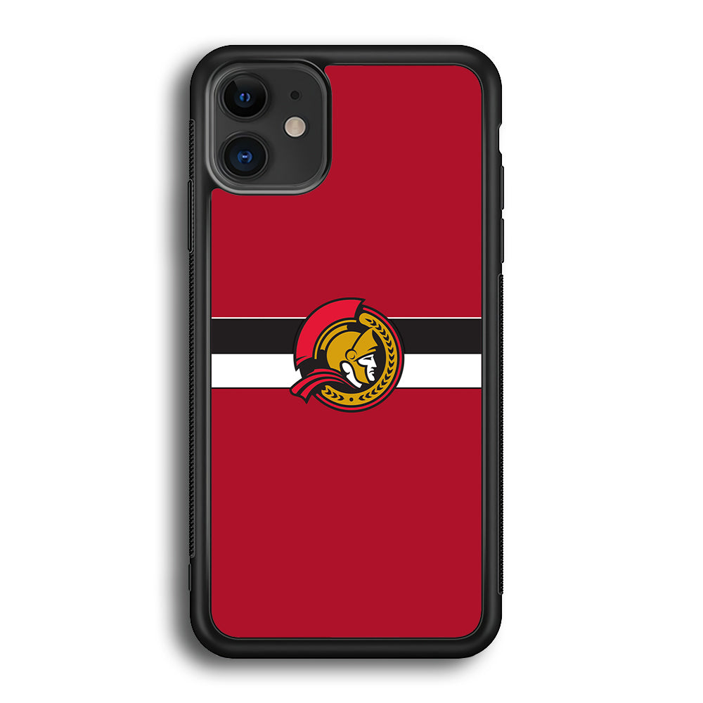 Hockey Ottawa Senators NHL 001 iPhone 12 Case-Phone Case-Rubber Black (2D Case)-Altracase