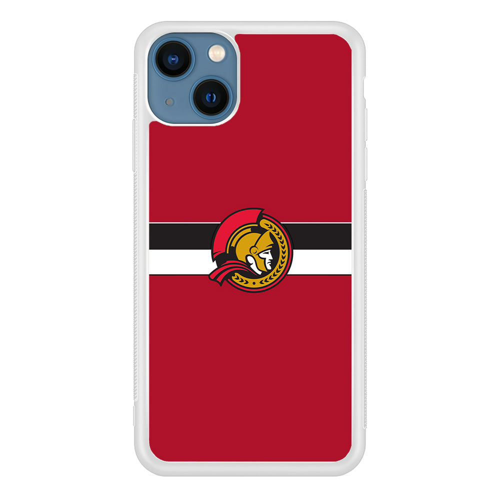 Hockey Ottawa Senators NHL 001 iPhone 13 Mini Case-Phone Case-Rubber White (2D Case)-Altracase