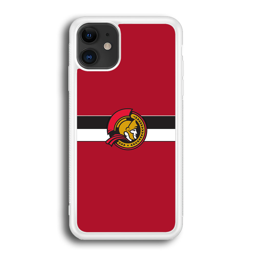 Hockey Ottawa Senators NHL 001 iPhone 12 Case-Phone Case-Rubber White (2D Case)-Altracase