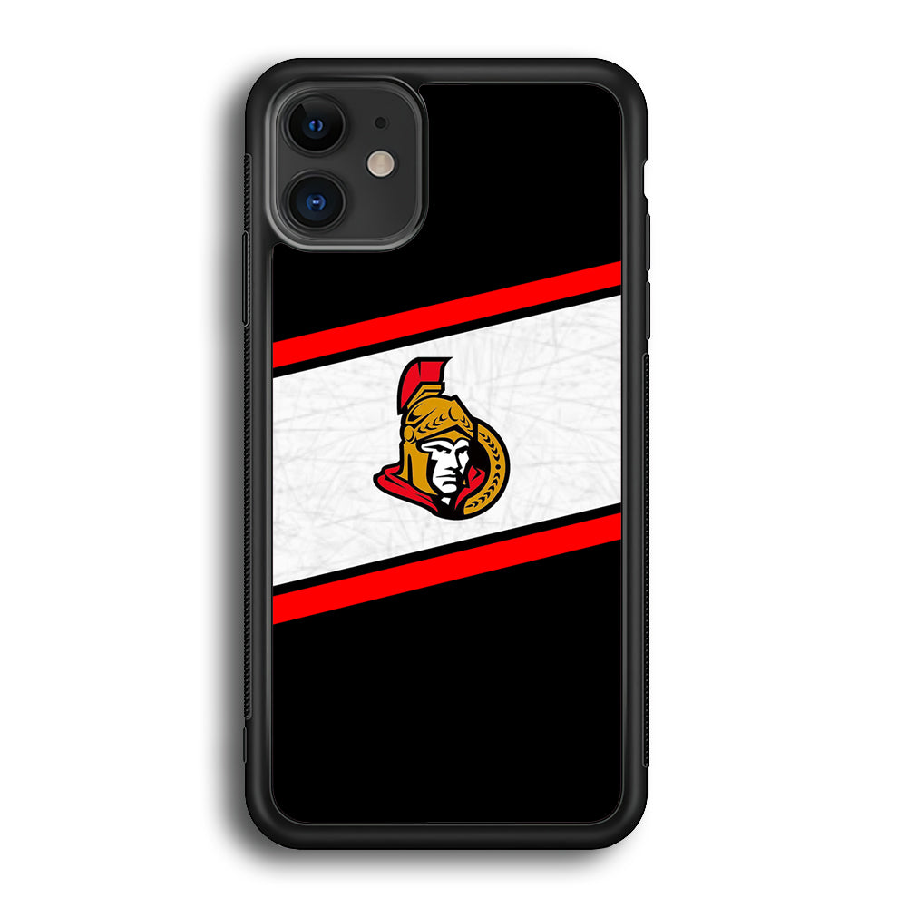 Hockey Ottawa Senators NHL 002 iPhone 12 Case-Phone Case-Rubber Black (2D Case)-Altracase