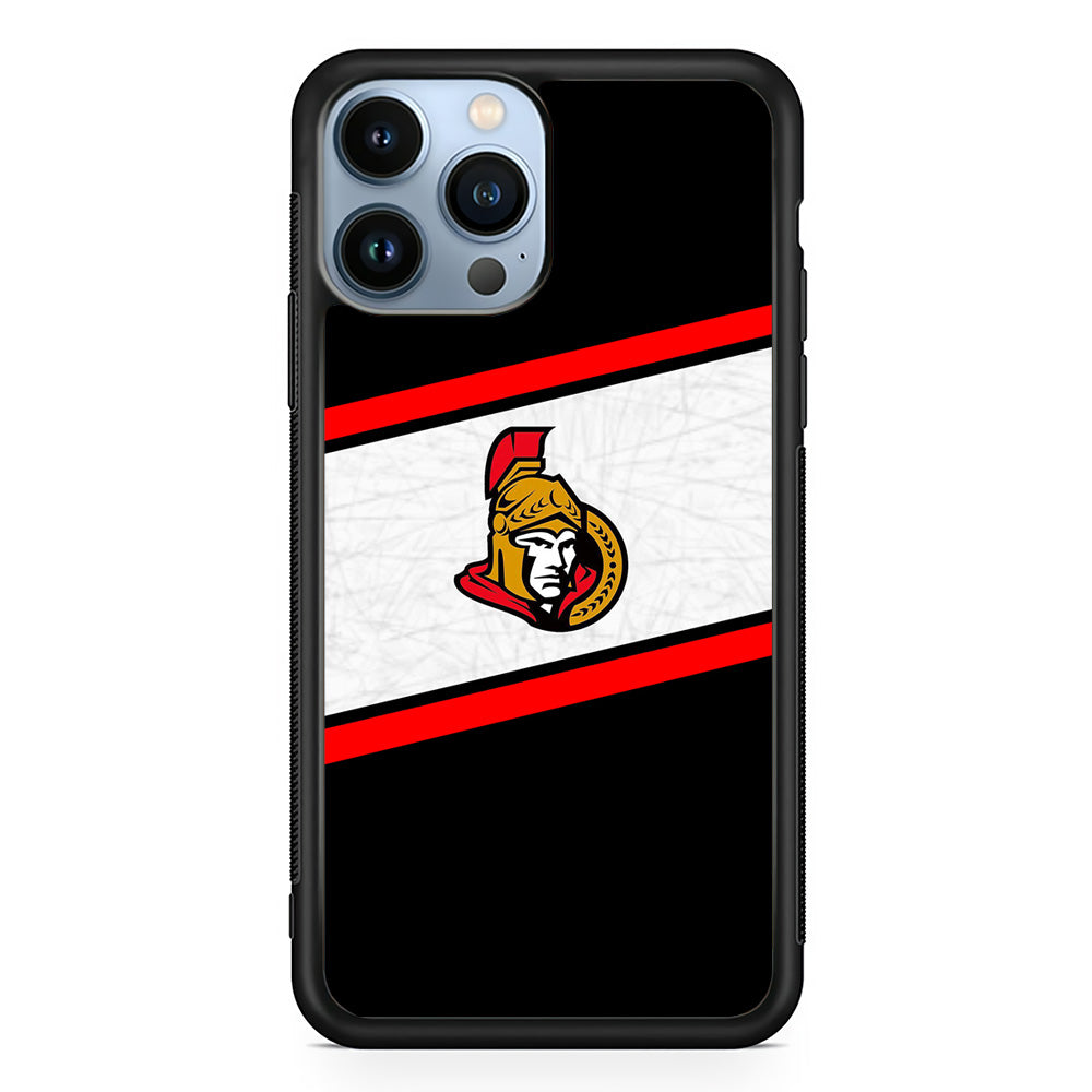Hockey Ottawa Senators NHL 002 iPhone 15 Pro Case-Phone Case-Rubber Black (2D Case)-Altracase